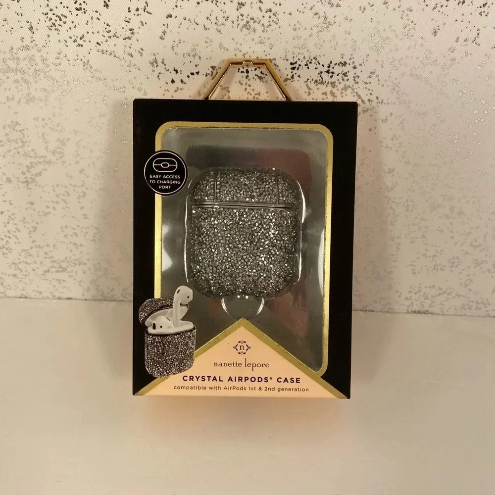 Nanette Lapore Dark Grey Crystal AirPods Case
